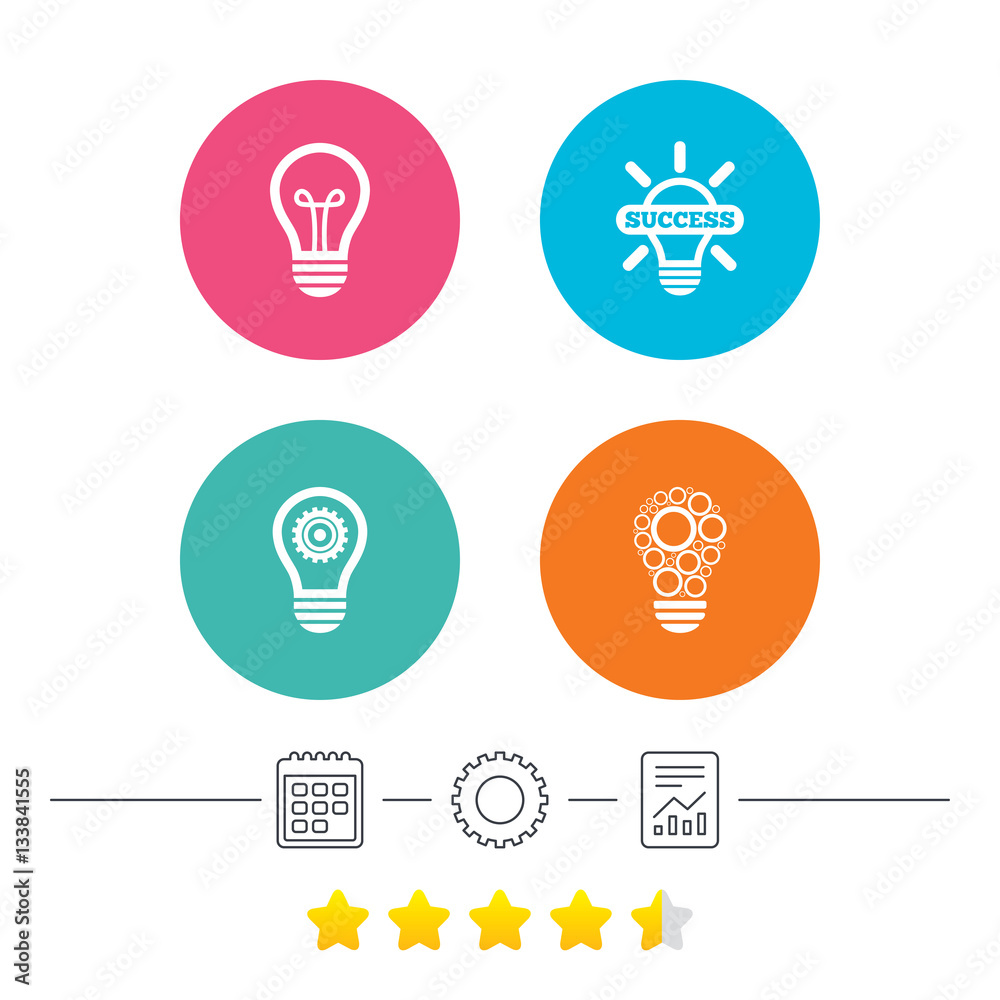 Light lamp icons. Energy saving symbols. Light lamp icons. Energy saving symbols.