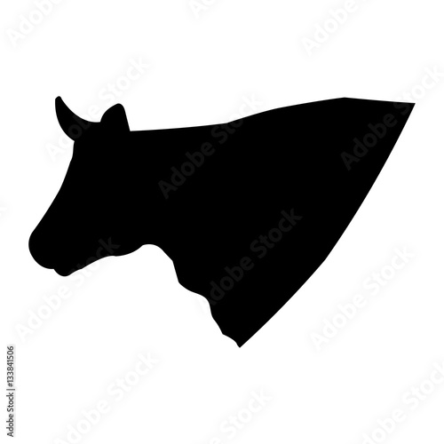 cow animal farm in the field vector illustration design