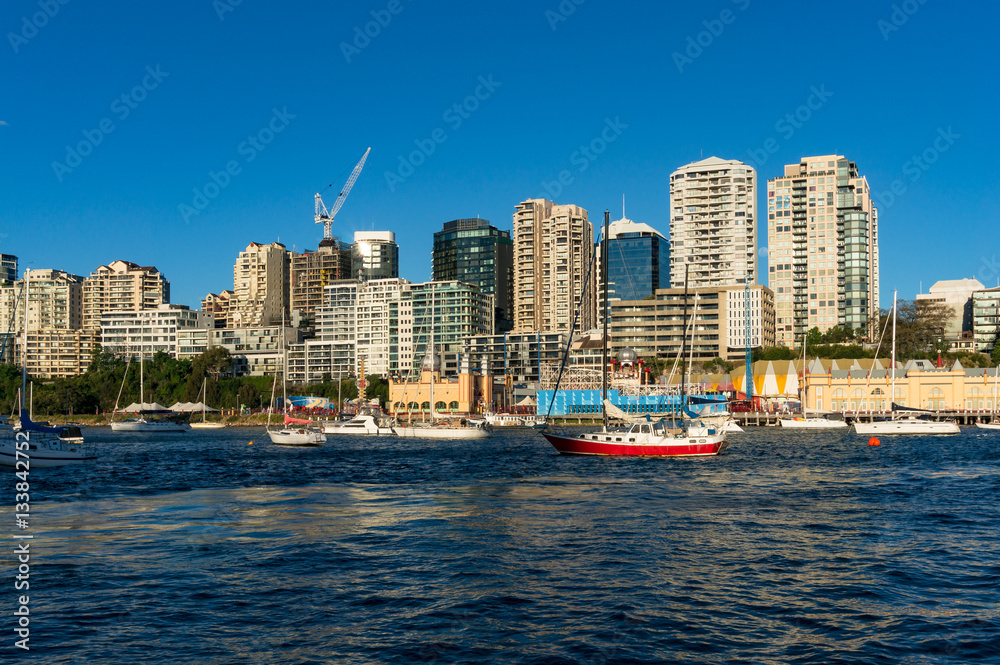 Sydney cityscape of Milsons point and Lavender bay