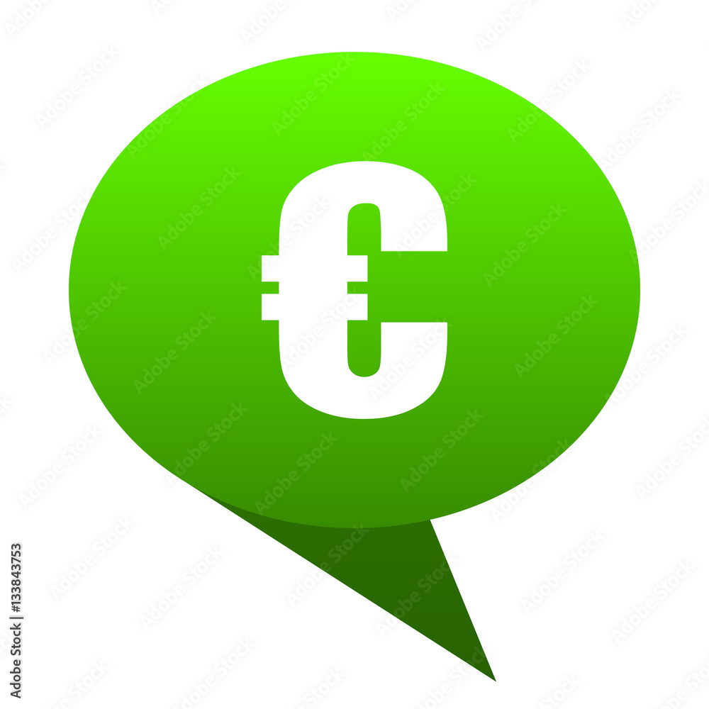 euro green bubble icon euro green bubble icon