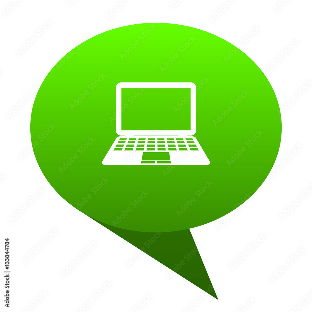 computer green bubble icon computer green bubble icon