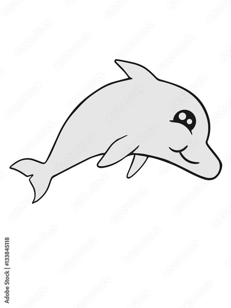 Obraz premium Cute cute comic cartoon baby child small delfin