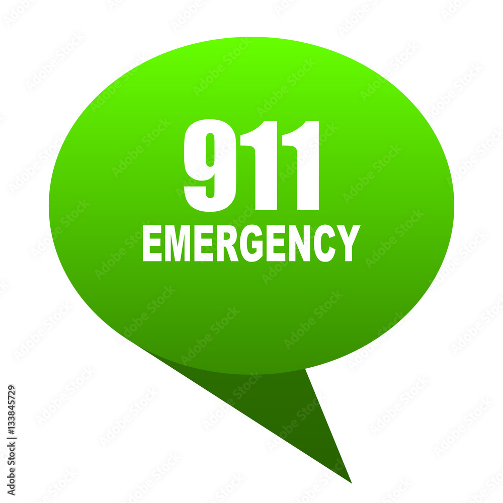 number emergency 911 green bubble icon