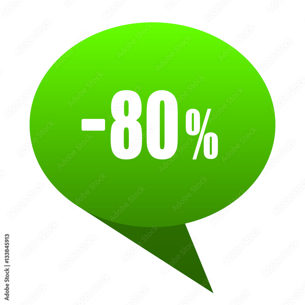 80 percent sale retail green bubble icon