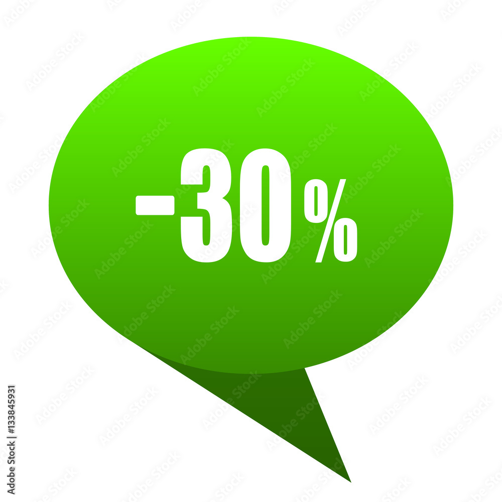30 percent sale retail green bubble icon 30 percent sale retail green bubble icon