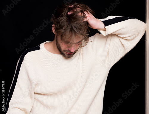 handsome bearded guy in sweater