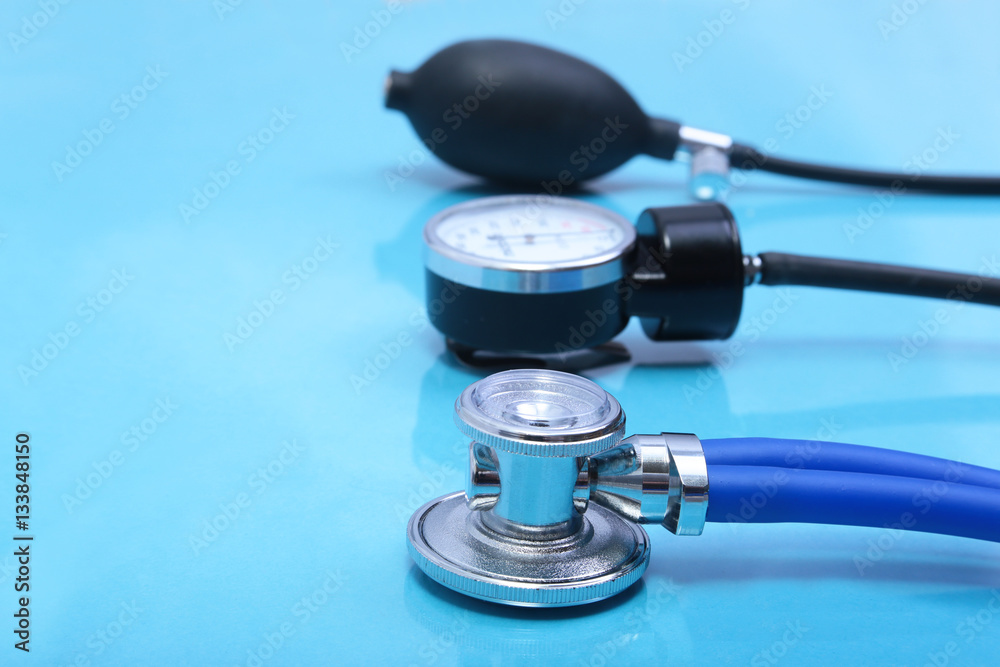 Red heart and a stethoscope on white background Red heart and a stethoscope on white background