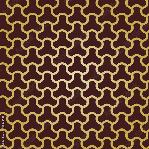 Seamless vector ornament. Modern background. Geometric pattern with repeating golden elements