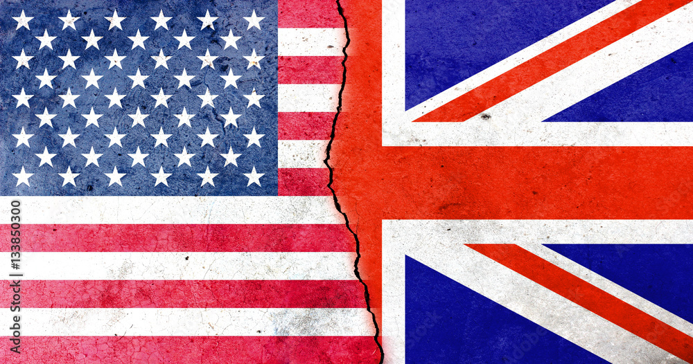 Obraz premium A crack in the wall. United Kingdom-United States relations
