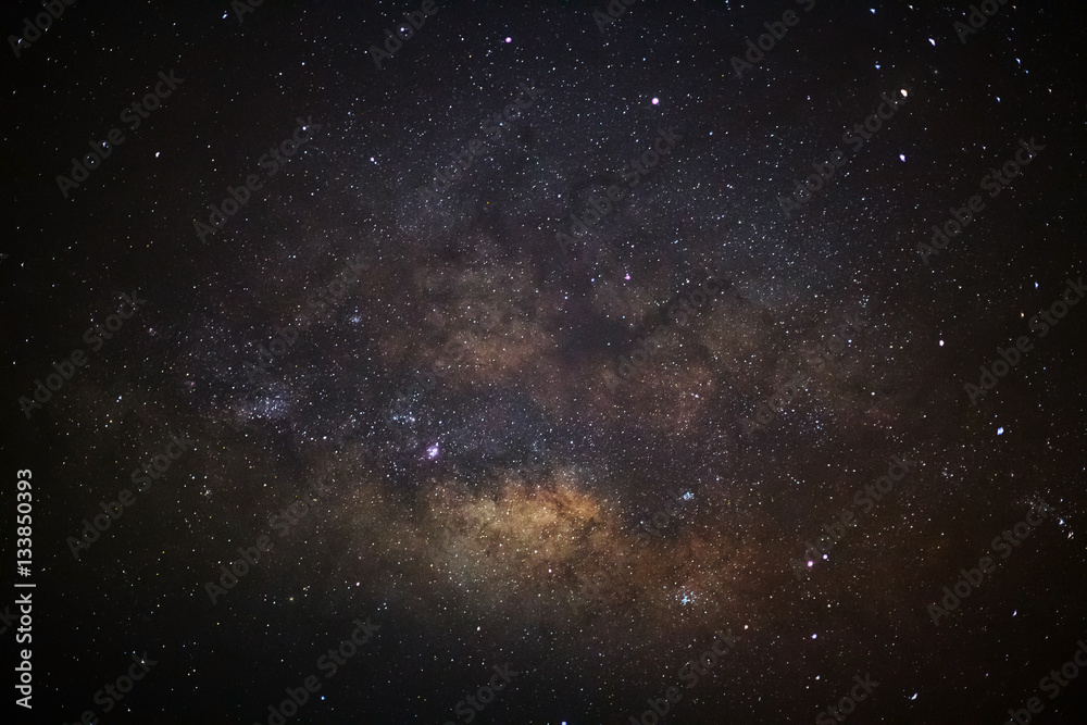 Fototapeta premium Close-up of Milky Way Galaxy, Long exposure photograph, with gra