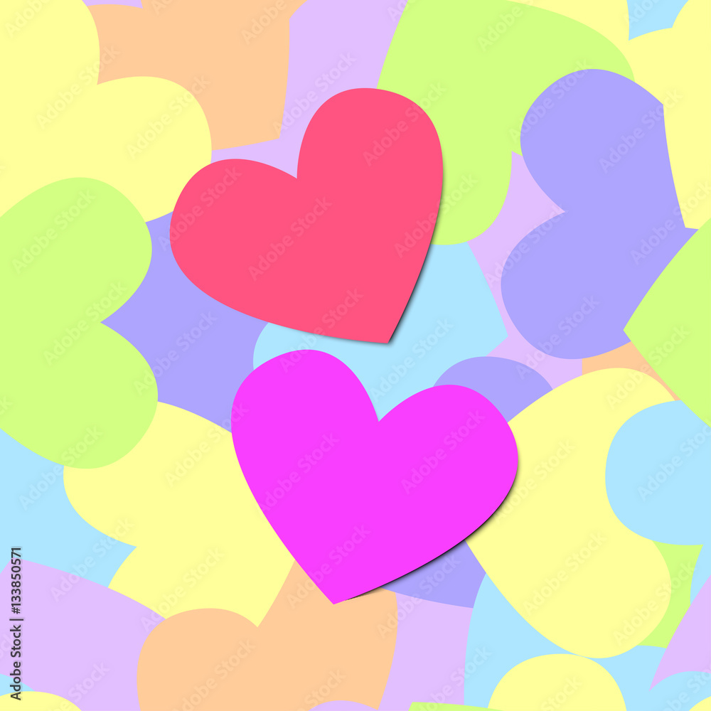 Colorful Seamless Pattern of Heart Colorful Seamless Pattern of Heart