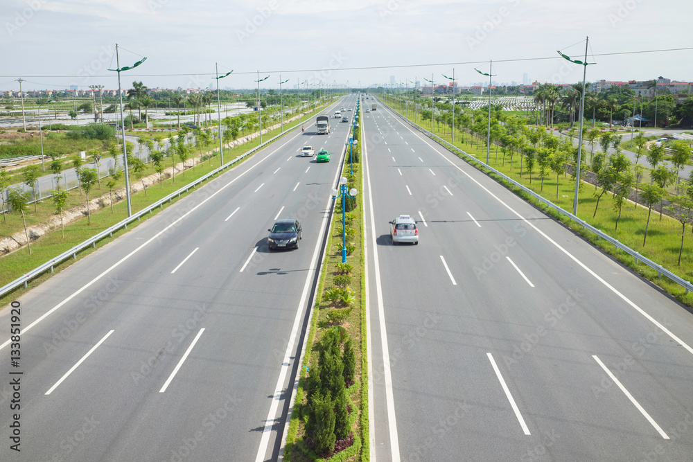 Vietnamese freeway. Vo Nguyen Giap street. Legendary Nguyen Giap is named for the major modern street in 2014