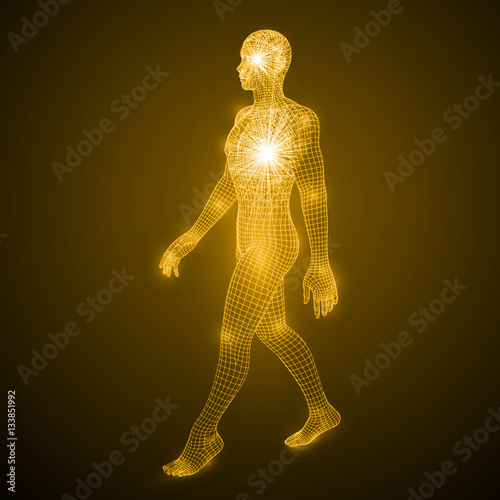 energy of the walking man.