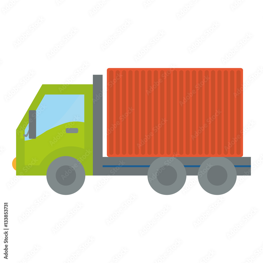 cargo truck icon over white background. colorful design. vector illustration cargo truck icon over white background. colorful design. vector illustration