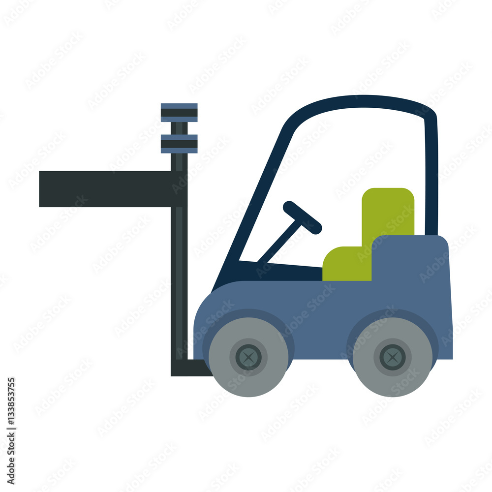 forklift truck vehicle icon over white background. colorful design. vector illustration