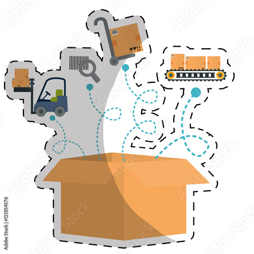 cargo shipping or handling related icons image  sticker vector illustration design 