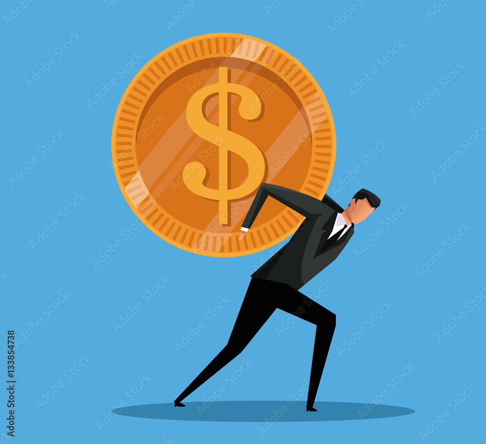 man business carrying money coin vector illustration eps 10 man business carrying money coin vector illustration eps 10