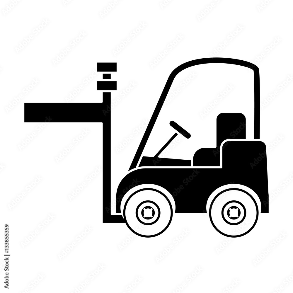 forklift truck vehicle over white background. vector illustration