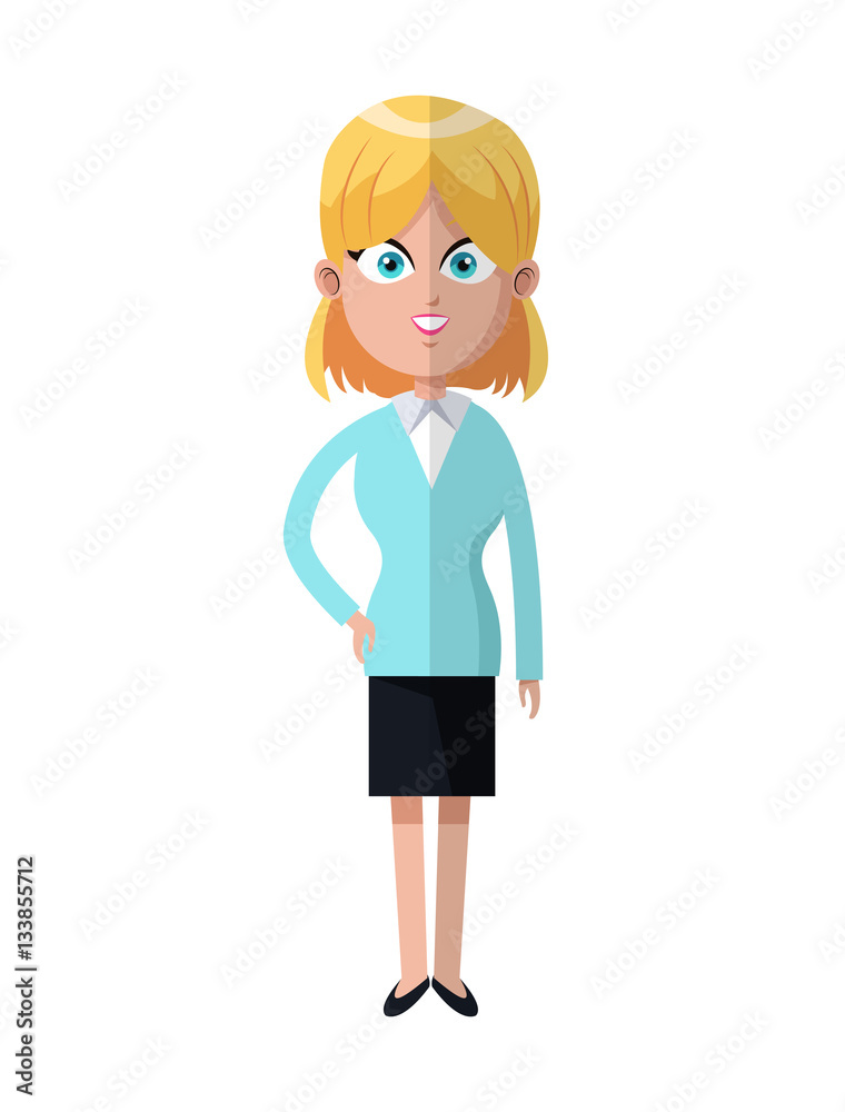cartoon blonde woman business with jacket skirt vector illustration eps 10 cartoon blonde woman business with jacket skirt vector illustration eps 10
