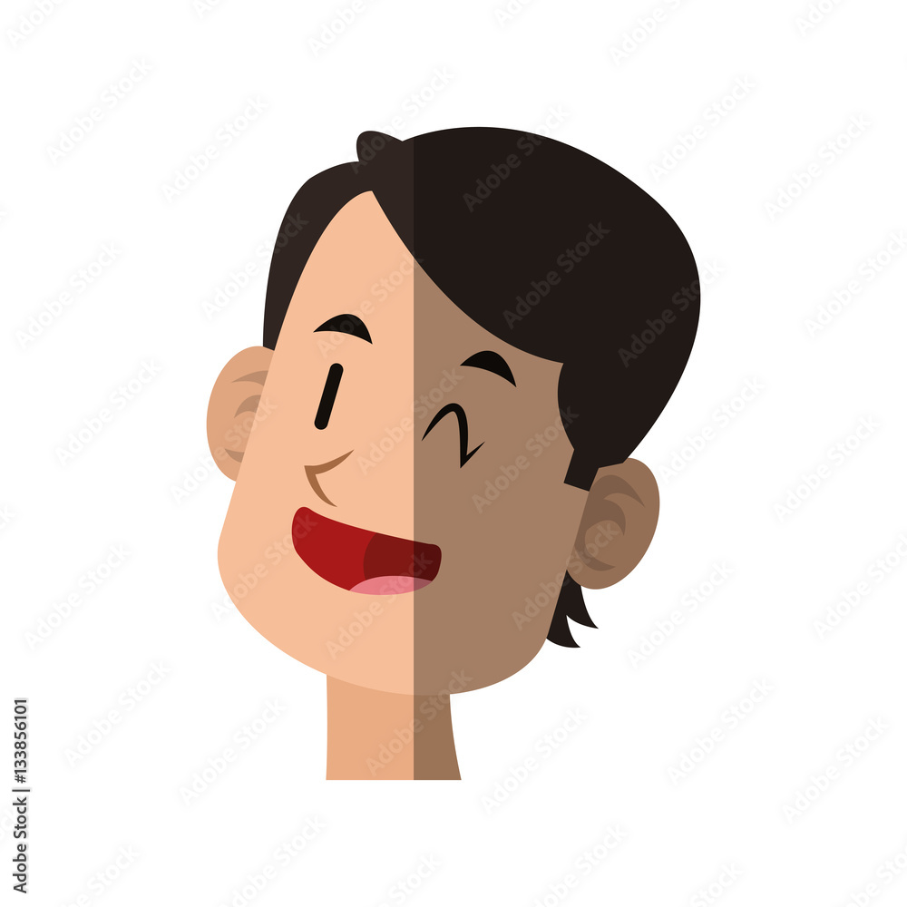 happy man face cartoon over white background. colorful design. vector illustration happy man face cartoon over white background. colorful design. vector illustration