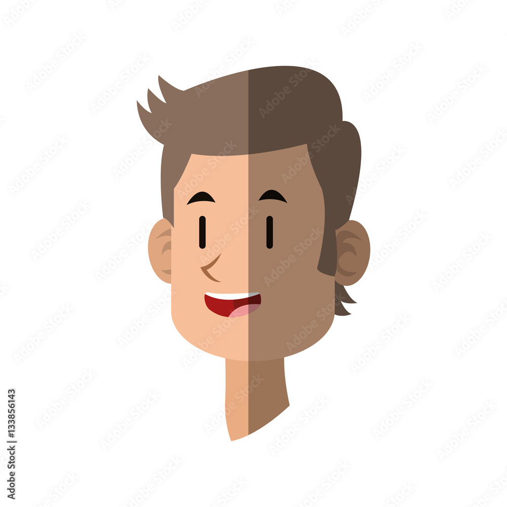 happy man face cartoon over white background. colorful design. vector illustration happy man face cartoon over white background. colorful design. vector illustration