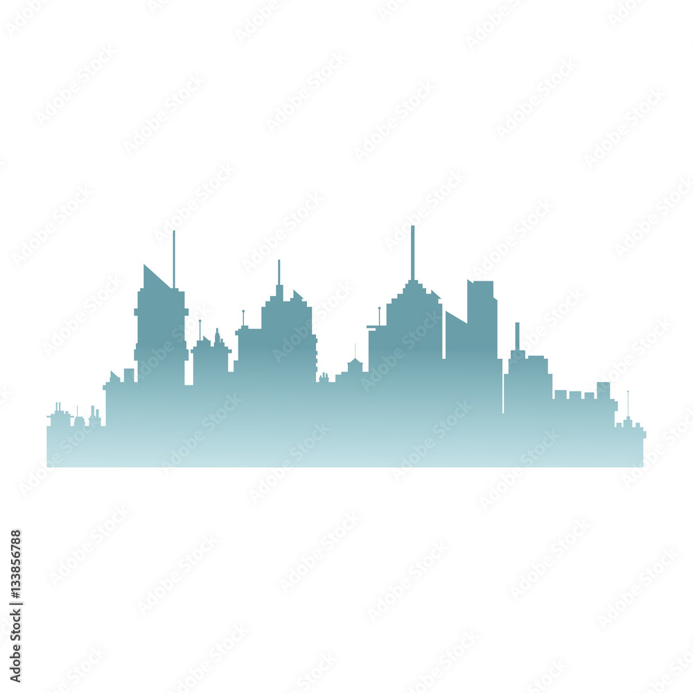 silhouette of city over white background. colorful design. vector illustration