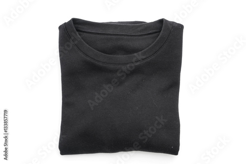 black sweater fold on white