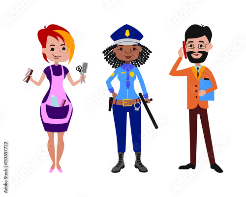 People different professions vector illustration.