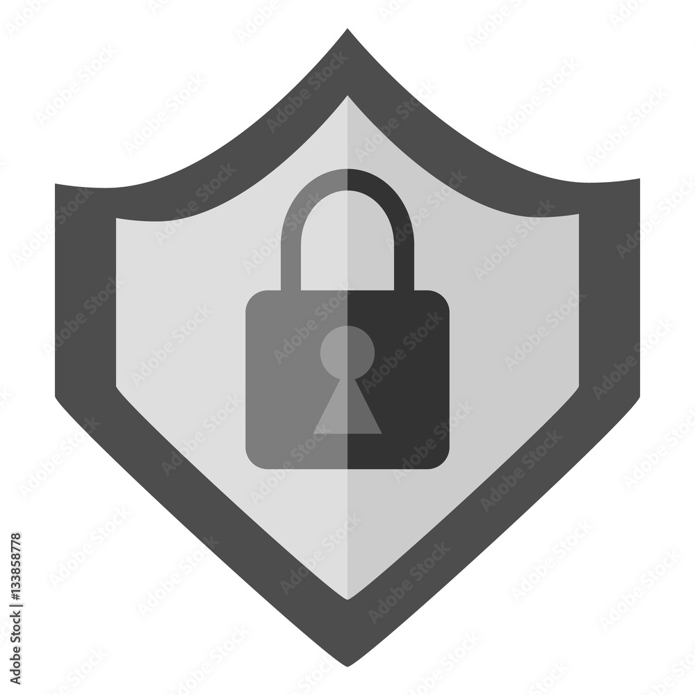 Shield icon with lock in flat disign Stock Vector Adobe Stock