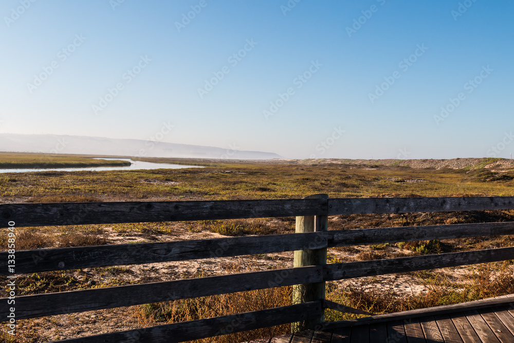 Fototapeta premium Overlooking the Tijuana River National Estuarine Research Reserve in San Diego, California.