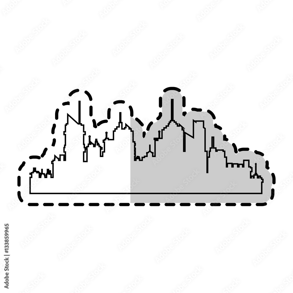 Fototapeta premium silhouette of city icon over white background. vector illustration