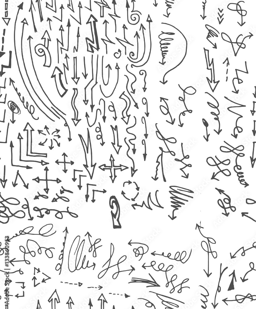 hand-drawn doodle seamless pattern with arrows hand-drawn doodle seamless pattern with arrows
