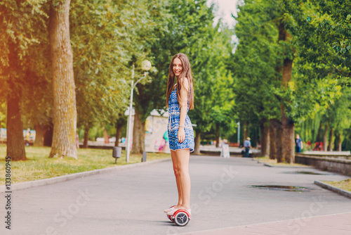 young girl walking park