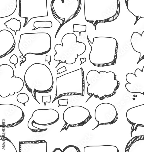 Vector Collection of Hand Drawn Doodle Style Speech Bubbles