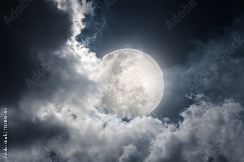 Nighttime sky with cloudy and bright moon would make a great background