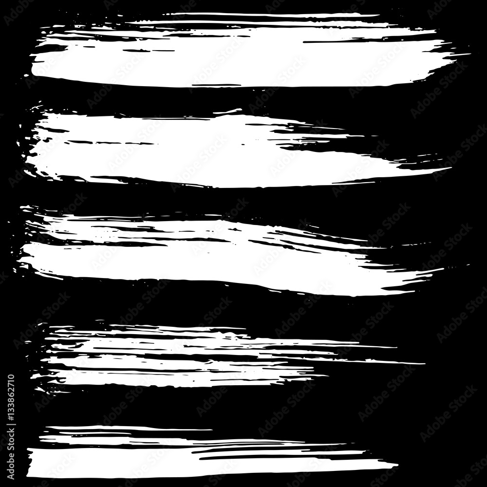 Black ink vector brush strokes background. Vector illustration. Grunge texture.