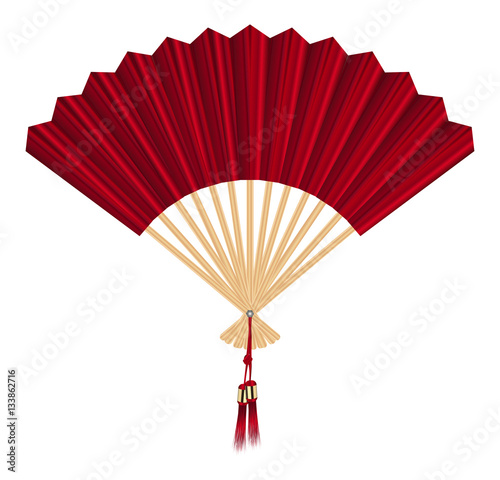 Chinese fan vector on a white background