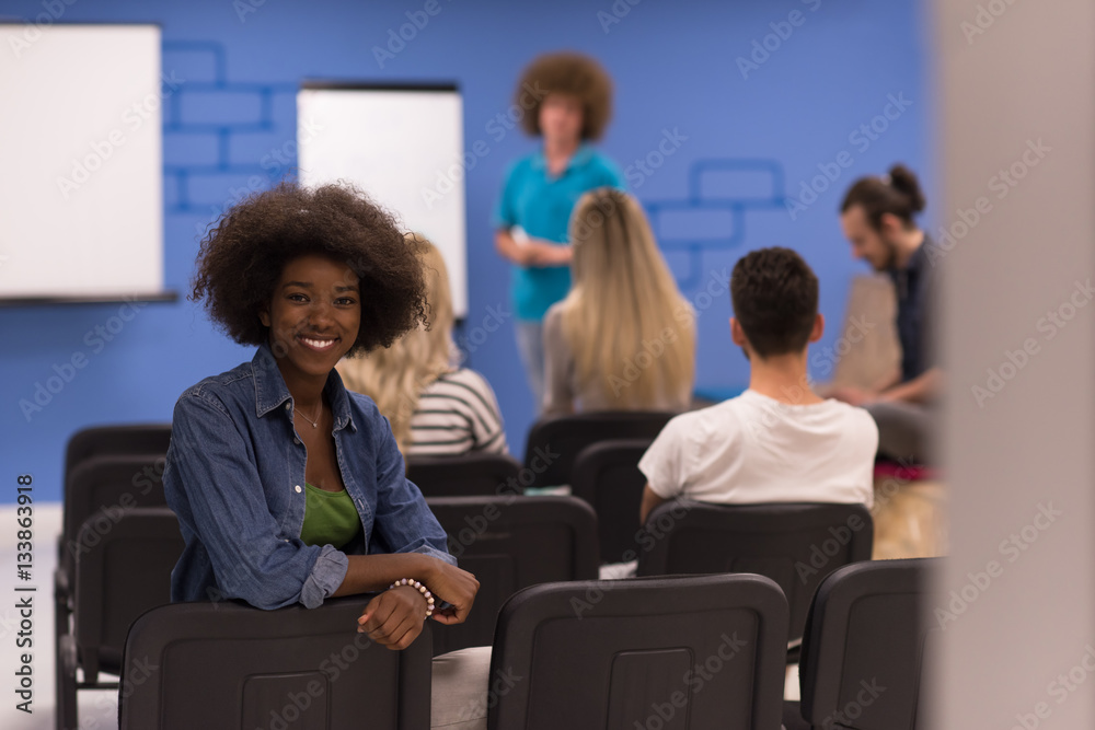 Portrait informal African American business woman Portrait informal African American business woman