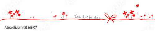 Valentinstag Banner Band Rot Herz
