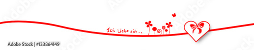 Valentinstag Banner Band Rot Herz