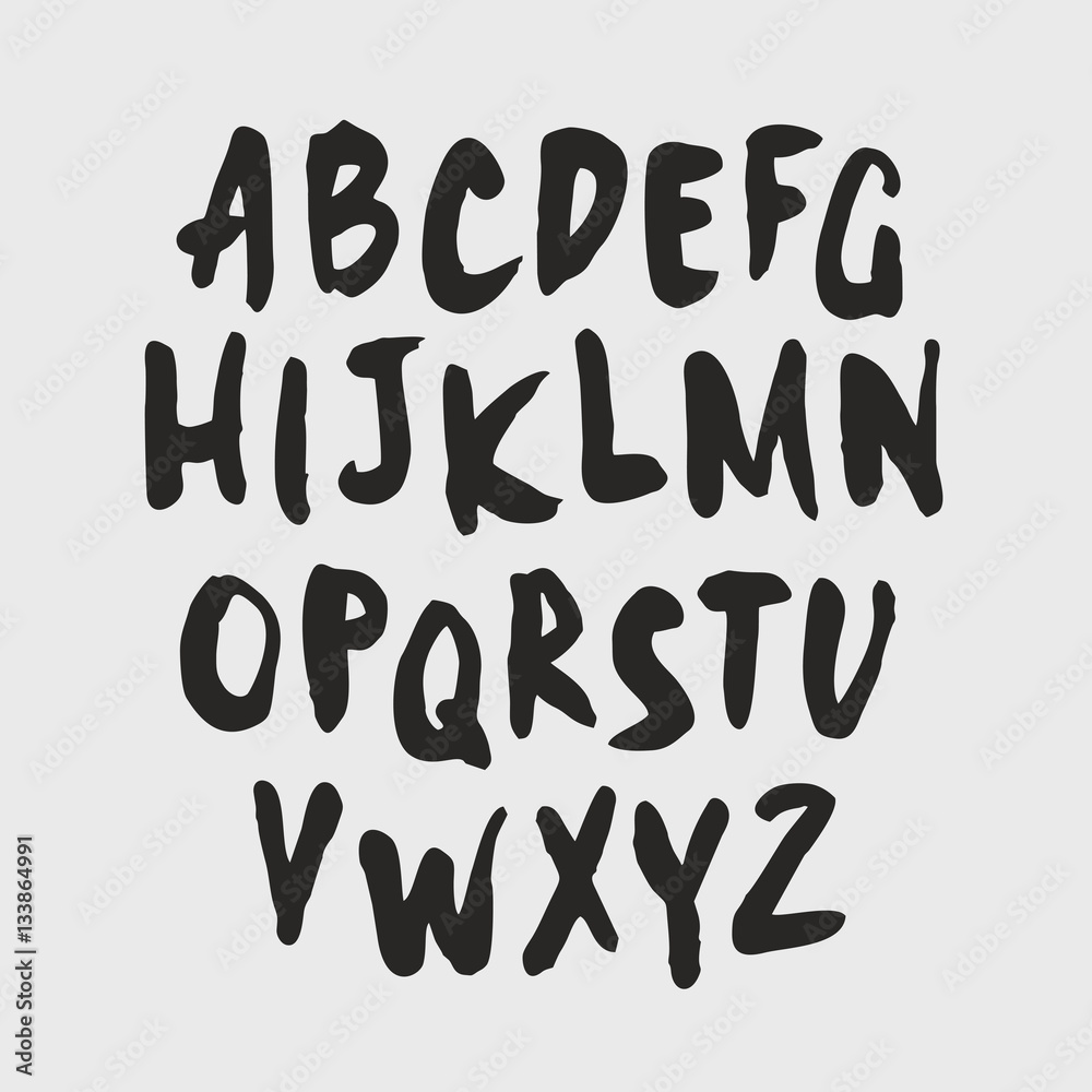 Vector handwritten brush script. Modern Brushed Lettering. Alphabet Vector handwritten brush script. Modern Brushed Lettering. Alphabet