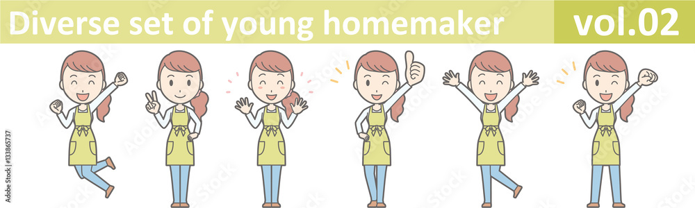 Diverse set of young homemaker, EPS10 vector format vol.02 Diverse set of young homemaker, EPS10 vector format vol.02