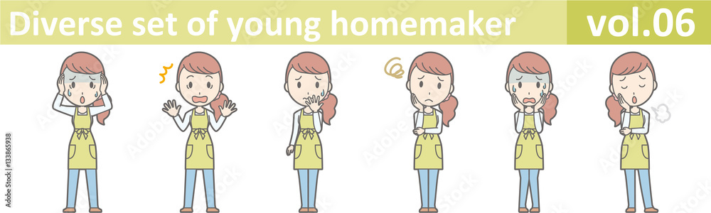 Diverse set of young homemaker, EPS10 vector format vol.06 Diverse set of young homemaker, EPS10 vector format vol.06