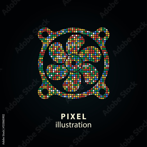 Fan - pixel illustration.