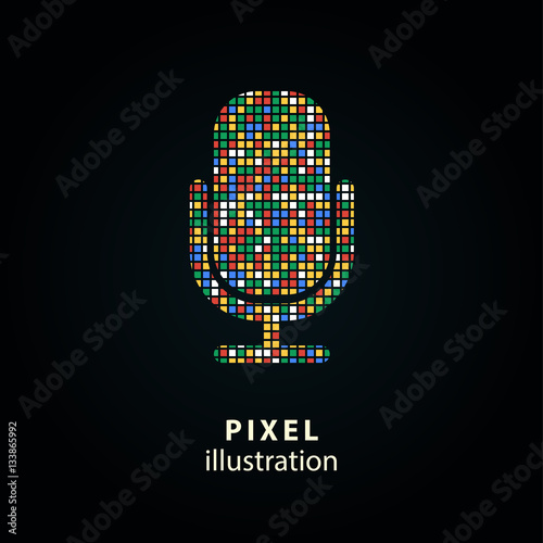 Microphone - pixel illustration.