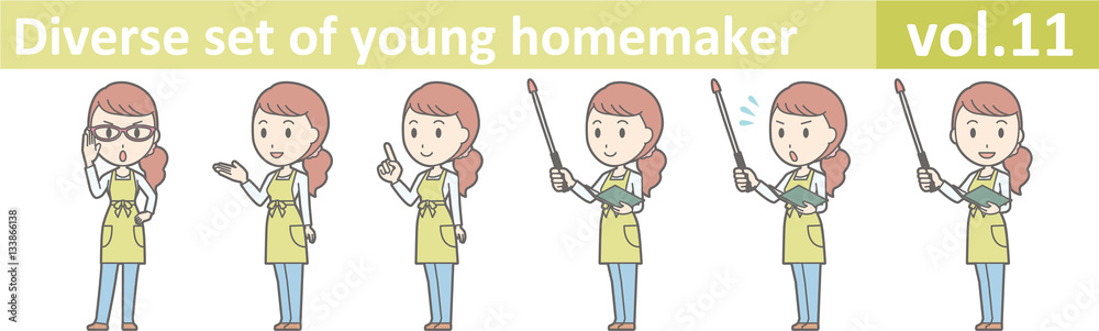 Diverse set of young homemaker, EPS10 vector format vol.11 Diverse set of young homemaker, EPS10 vector format vol.11