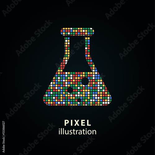 Flask - pixel illustration.