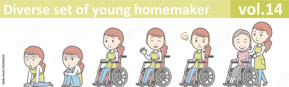 Diverse set of young homemaker, EPS10 vector format vol.14 Diverse set of young homemaker, EPS10 vector format vol.14