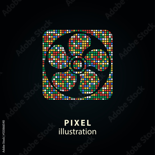 Fan - pixel illustration.