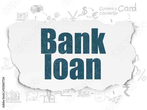 Currency concept: Bank Loan on Torn Paper background
